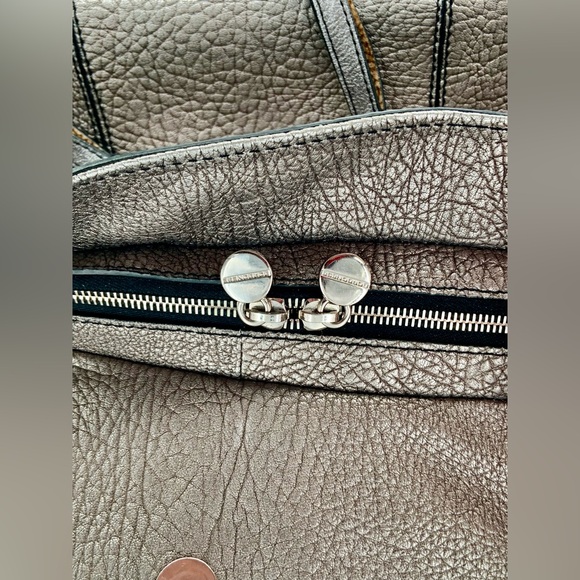 Pristine Borbonese Authentic Leather Bag w/Silver Chain Shoulder Staps - Picture 16 of 16